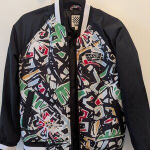 Vans patterned bomber jacket size women's small
